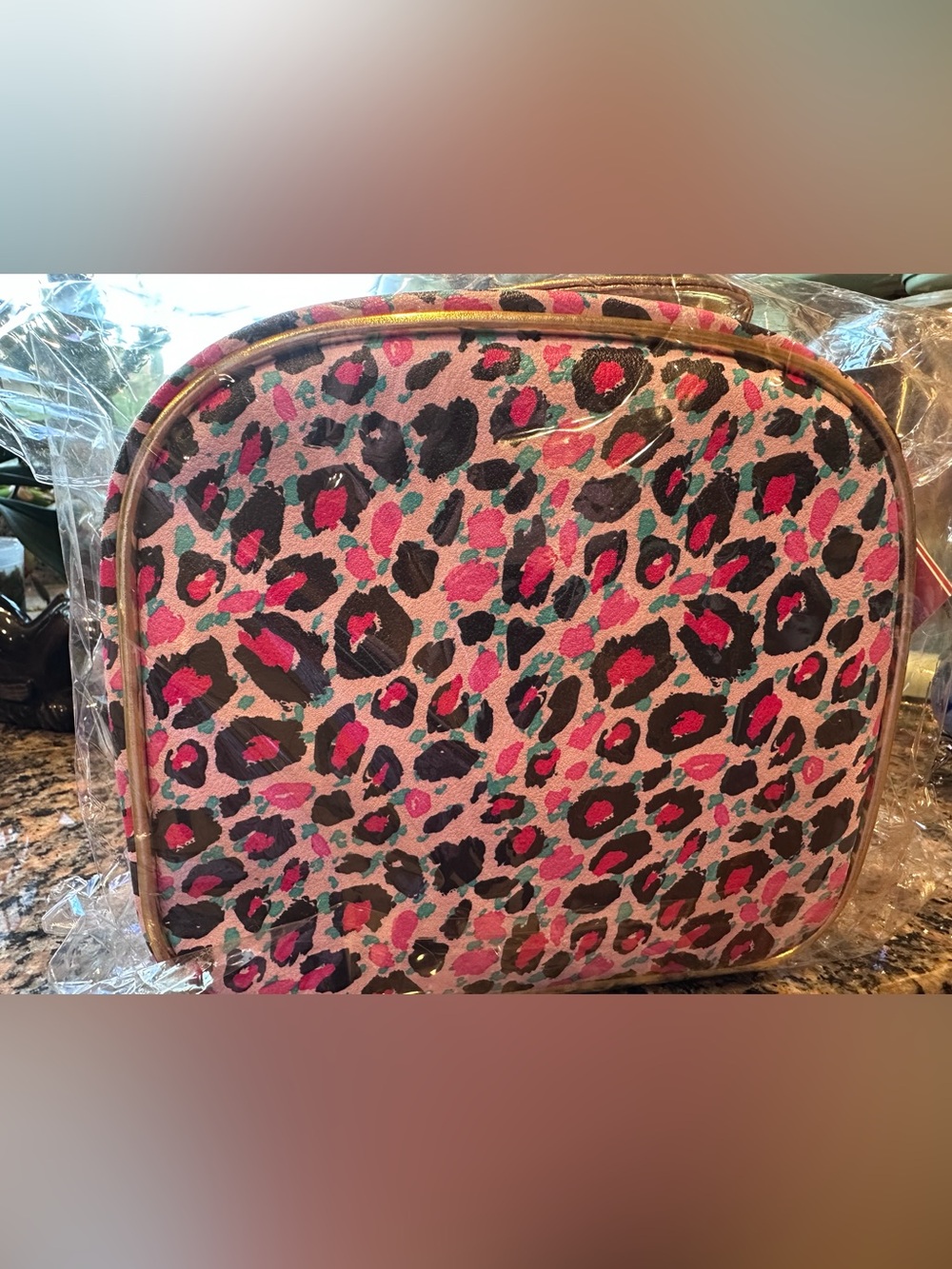Juicy Couture Pink Black Leopard Print Cosmetic Case / Travel Bag Set NWT - Picture 9 of 9